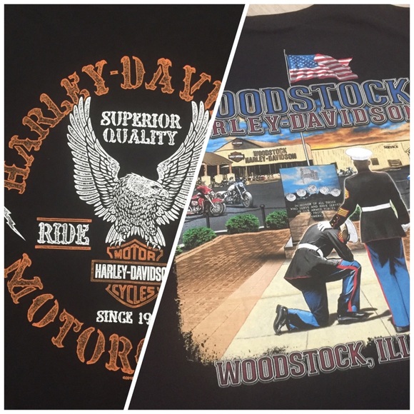 Harley Davidson Woodstock, IL Marines Sleeveless - Picture 5 of 5